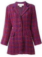 Nina Ricci Vintage Checked Jacket, Women's, Size: 44, Pink/purple