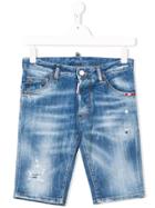 Dsquared2 Kids Distressed Denim Short - Blue