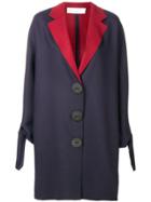 Victoria Victoria Beckham Contrast Coat With Large Buttons - Blue