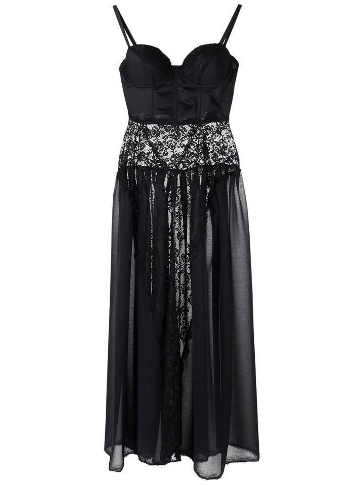 À La Garçonne - Midi Dress - Women - Polyamide/spandex/elastane - G, Black, Polyamide/spandex/elastane