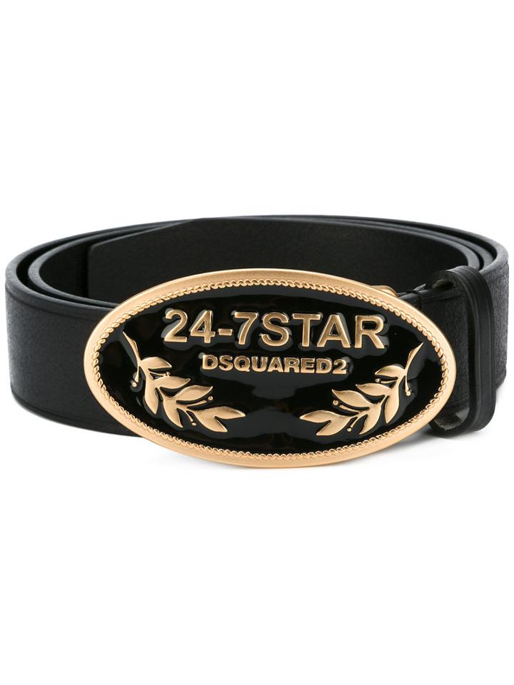 Dsquared2 Cintura Vacchetta Belt, Men's, Size: 85, Black, Leather