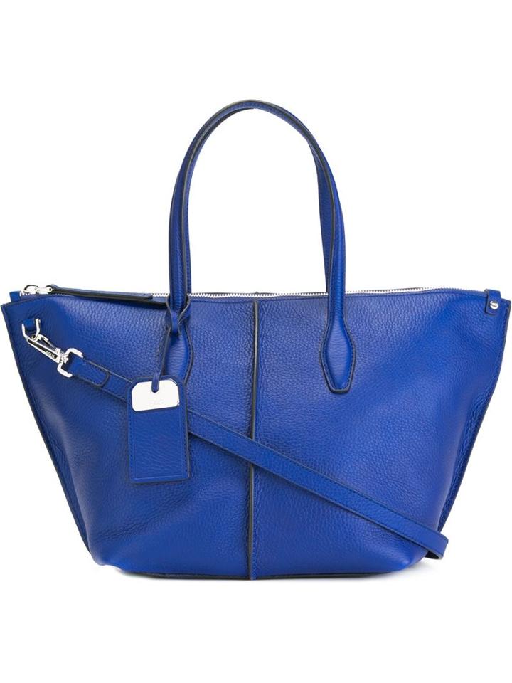 Tod S Small Joy Tote, Women's, Blue, Leather