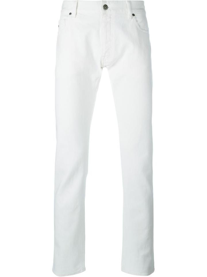 Z Zegna Slim-fit Jeans, Men's, Size: 35, White, Cotton/spandex/elastane