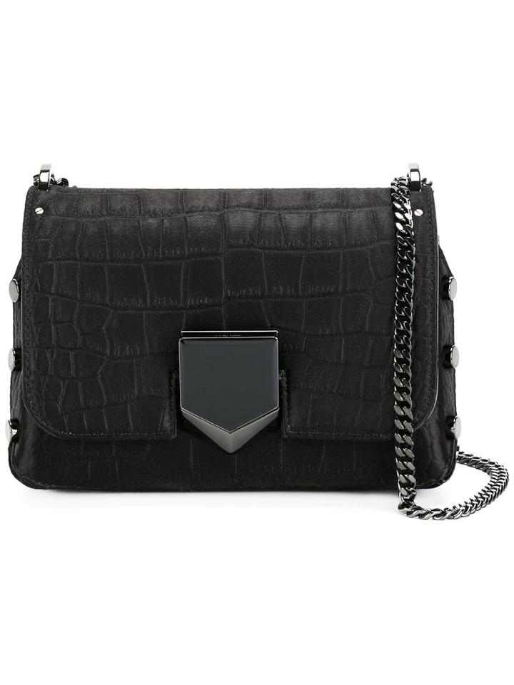Jimmy Choo Petite Lockett Shoulder Bag, Women's, Black, Viscose