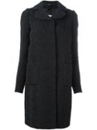 Maison Margiela Wrinkle Effect Textured Coat, Women's, Size: 38, Black, Silk/cotton/acrylic/wool