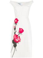 Prada Rose Print Shift Dress - White