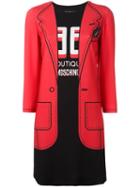 Boutique Moschino Blazer Print Dress, Women's, Size: 44, Red, Polyester/other Fibers