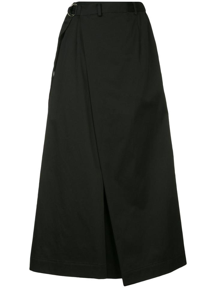 Astraet Wrap Style Light Denim Palazzo Pants - Black