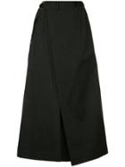 Astraet Wrap Style Light Denim Palazzo Pants - Black