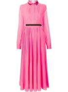 Giamba Pleated Blouse Dress, Women's, Size: 42, Pink/purple, Silk/polyester/acetate/viscose