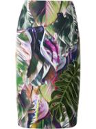 Martha Medeiros Foliage Judith Pencil Skirt, Women's, Size: 42, Linen/flax/viscose