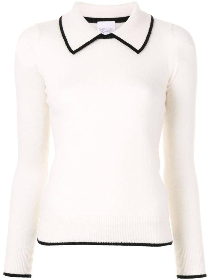 Madeleine Thompson Jumbo Contrast Piping Jumper - White