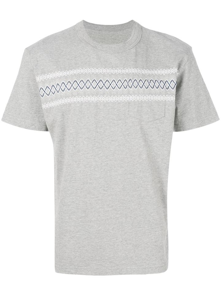 Sacai Embroidered Pocket T-shirt - Grey