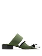 Gloria Coelho Strappy Leather Mules - Green