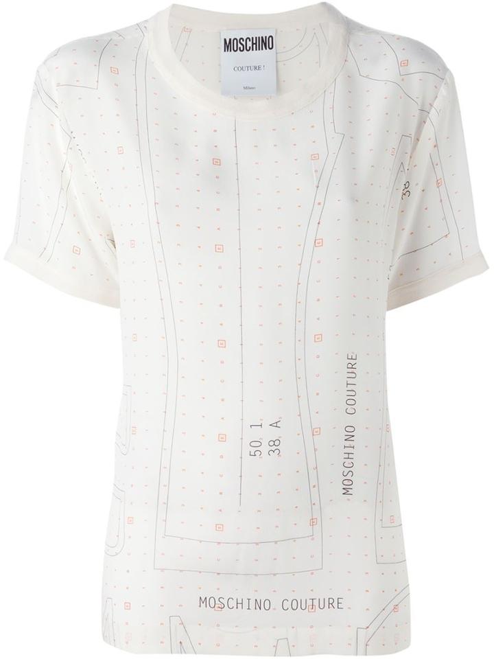 Moschino Cutting Pattern Print T-shirt