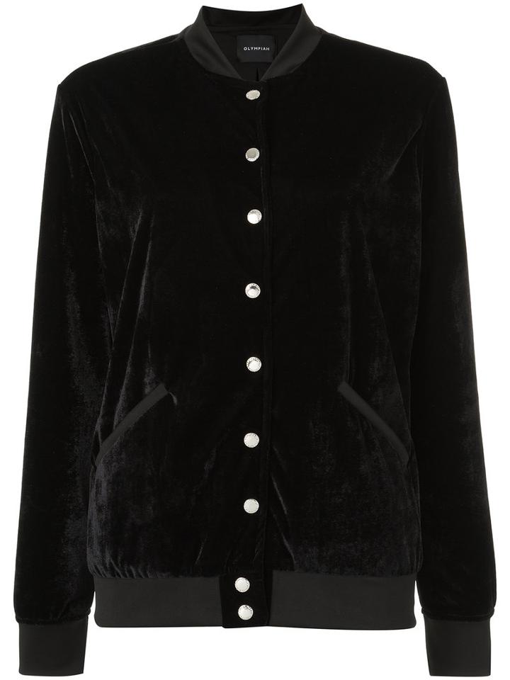 Olympiah - Velvet Bomber Jacket - Women - Polyester/spandex/elastane - 40, Black, Polyester/spandex/elastane