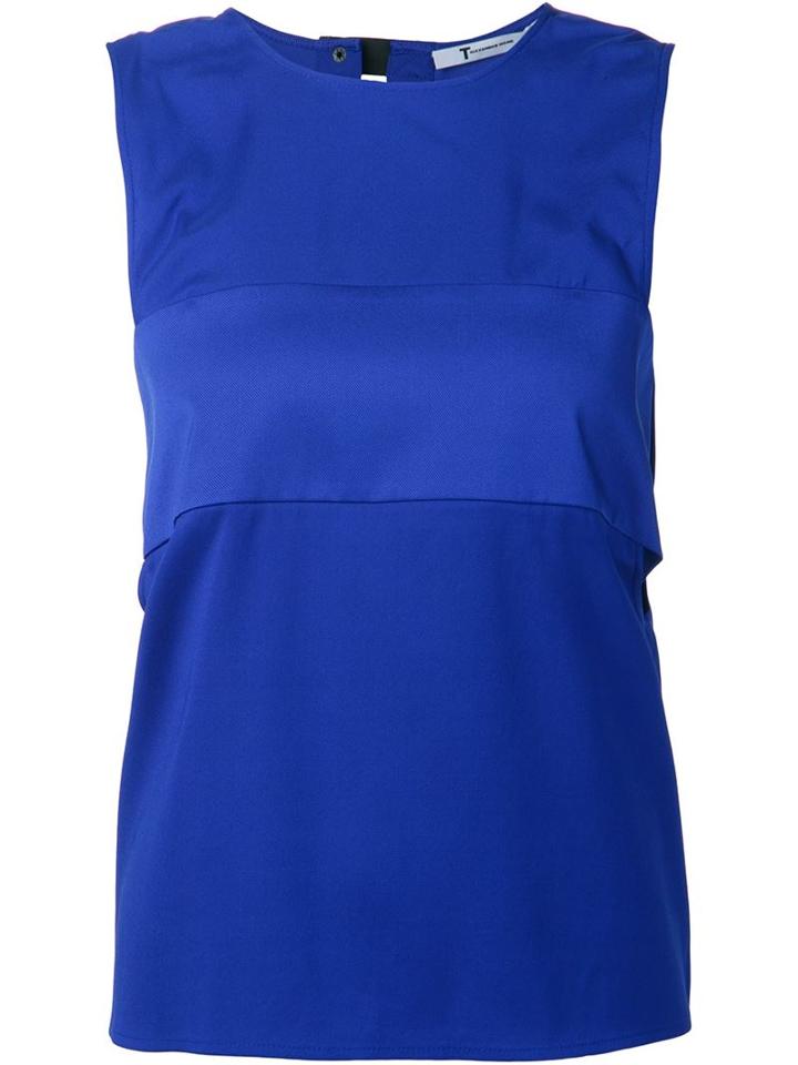 T By Alexander Wang Bandeau Bra Insert Top, Women's, Size: 0, Blue, Silk/spandex/elastane