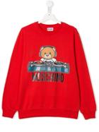 Moschino Kids Teen Teddy Bear Dj Sweatshirt - Red