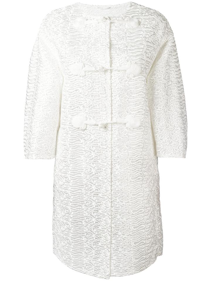 Ermanno Scervino Transparent Sleeved Detailed Coat - White