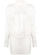 Jil Sander Pleated Sheer Blouse - White