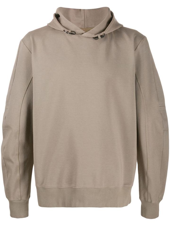 1017 Alyx 9sm Toggle Sleeve Boxy Hoodie - Neutrals