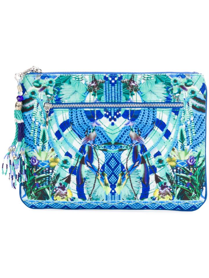 Camilla Boho Print Clutch - Blue