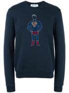 Jimi Roos Embroidered Superman Sweatshirt, Men's, Size: Xl, Blue, Cotton