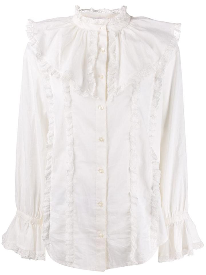 See By Chloé Frill-trim Fitted Blouse - Neutrals