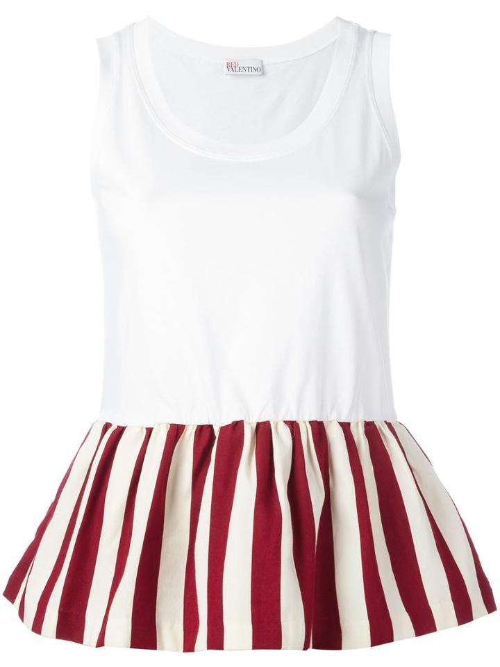 Red Valentino Pleated Trim Top, Women's, Size: Xs, White, Cotton