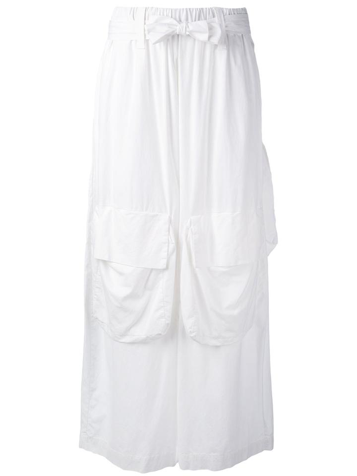 Nelly Johansson - Cargo Pocket Palazzo Pants - Women - Cotton/elastodiene/cupro - One Size, White, Cotton/elastodiene/cupro