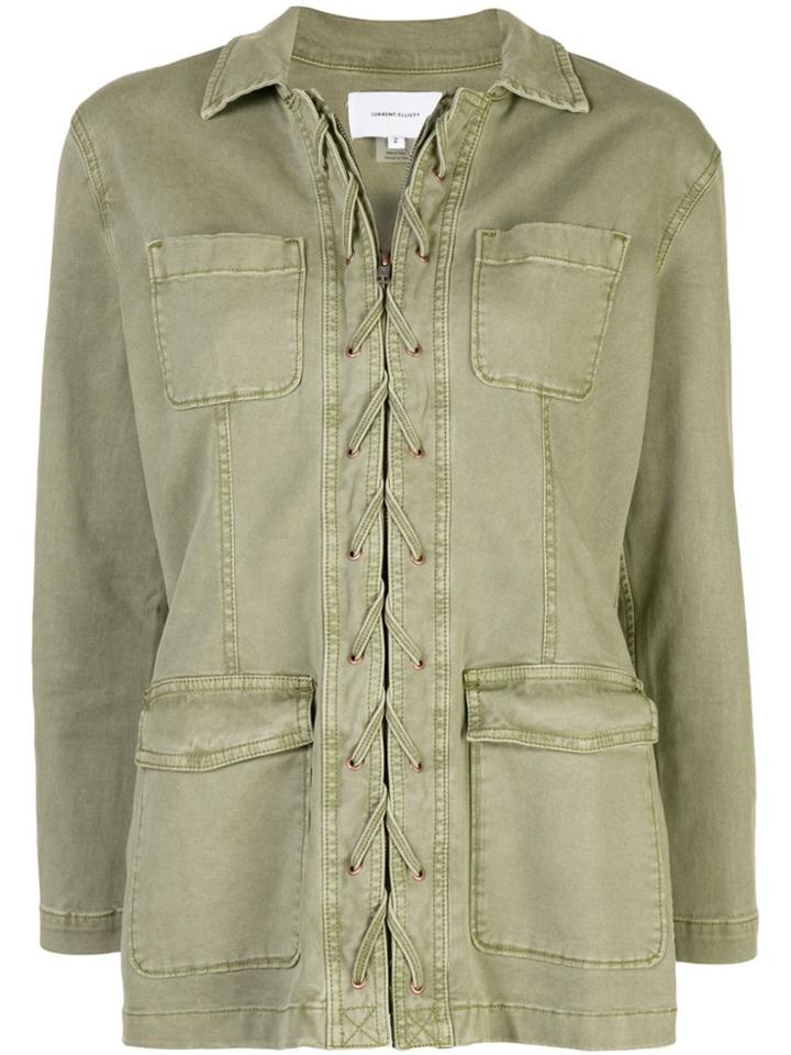 Current/elliott Lace-up Jacket - Green