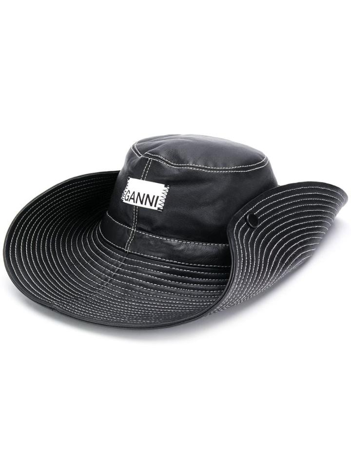 Ganni Oversized Bucket Hat - Black
