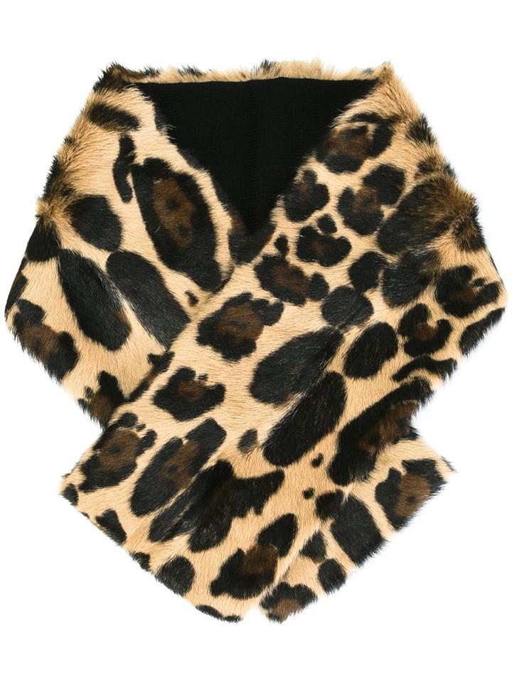 Sonia Rykiel Leopard Print Stole, Women's, Nude/neutrals, Goat Fur/wool