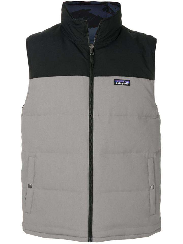 Patagonia Padded Logo Patch Gilet - Grey
