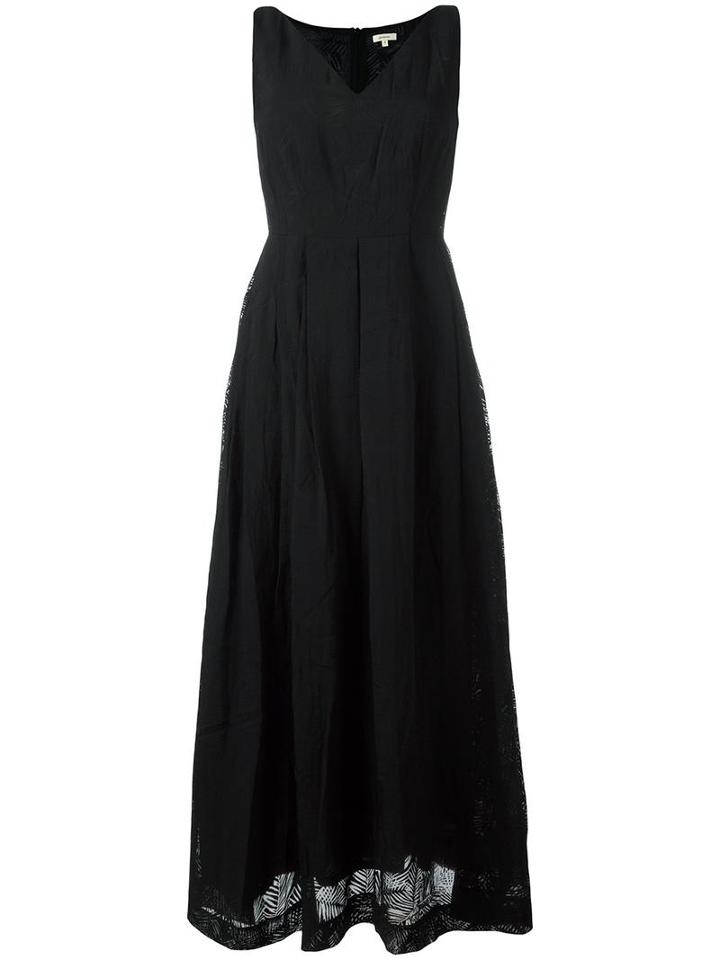 Bellerose V-neck Maxi Dress, Women's, Size: 3, Black, Viscose/polyamide/cotton