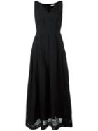 Bellerose V-neck Maxi Dress, Women's, Size: 3, Black, Viscose/polyamide/cotton