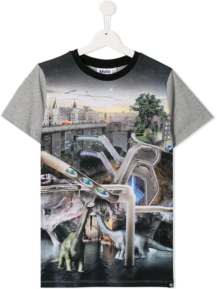 Molo Teen Futuristic Print T-shirt - Grey