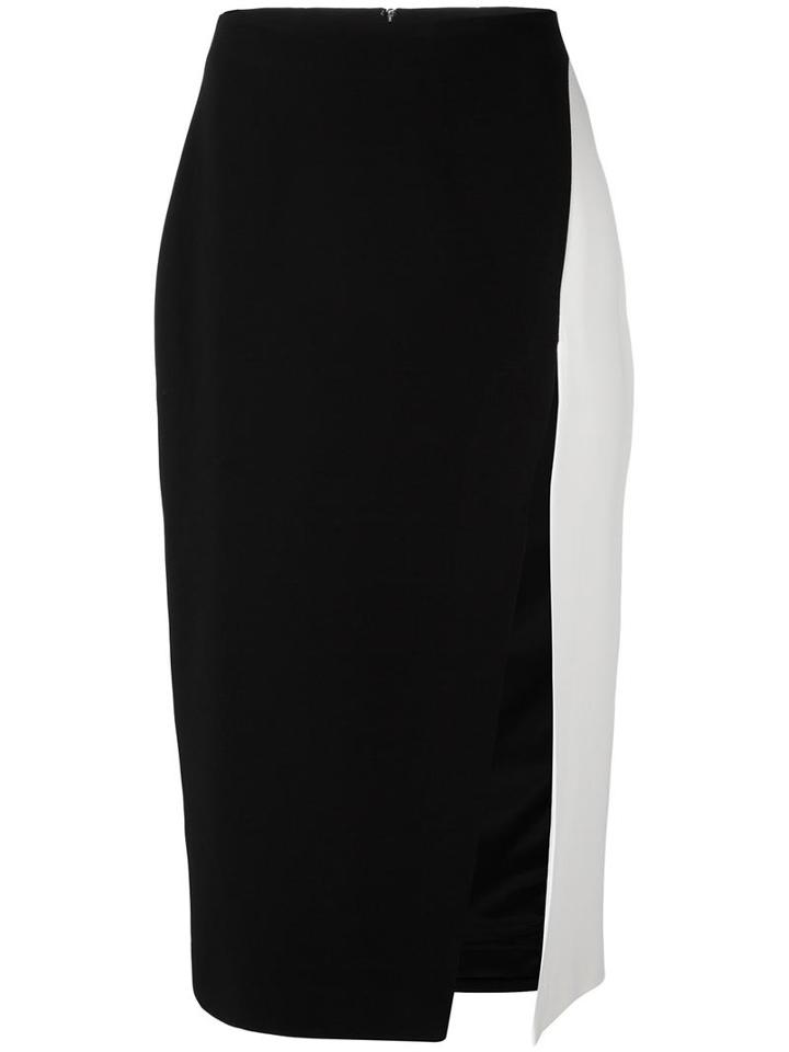 David Koma Contrast Pencil Skirt, Women's, Size: 10, Black, Acrylic/spandex/elastane/viscose/lyocell