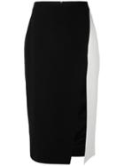 David Koma Contrast Pencil Skirt, Women's, Size: 10, Black, Acrylic/spandex/elastane/viscose/lyocell