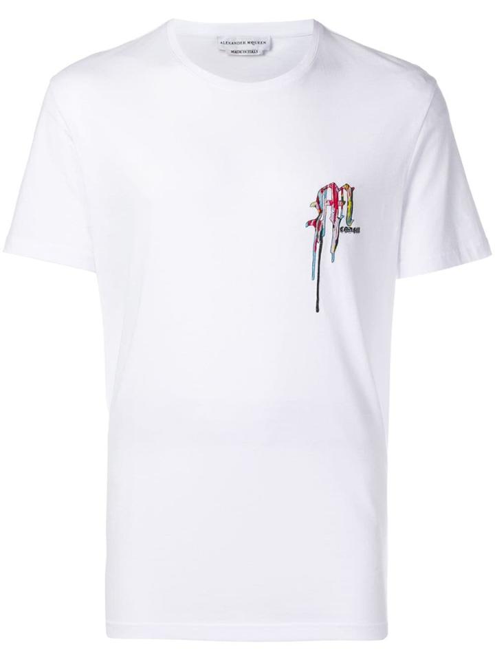 Alexander Mcqueen Embroidered Logo T-shirt - White