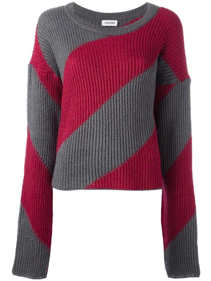 Au Jour Le Jour Elongated Sleeve Jumper, Women's, Size: 38, Red, Polyacrylic/polyamide/mohair