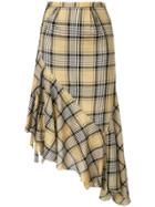 Maison Mihara Yasuhiro Plaid Wrap Skirt - Yellow