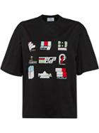 Prada Stickers Print T-shirt - Black