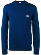 Kenzo Tiger Crest Embroidered Sweater - Blue