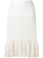 See By Chloé - Ruffled Hem Skirt - Women - Cotton/viscose - L, Women's, White, Cotton/viscose
