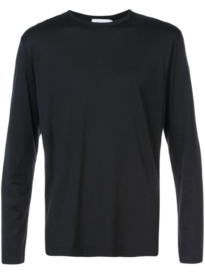Sunspel Long Sleeve T-shirt - Black