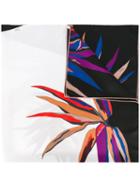 Emilio Pucci Leaf Print Scarf, Women's, Black, Silk