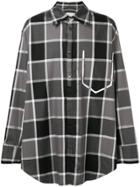 Maison Margiela Two-tone Large Checked Shirt - Black