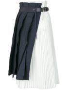 Sacai Asymmetric Patchwork Skirt - Blue