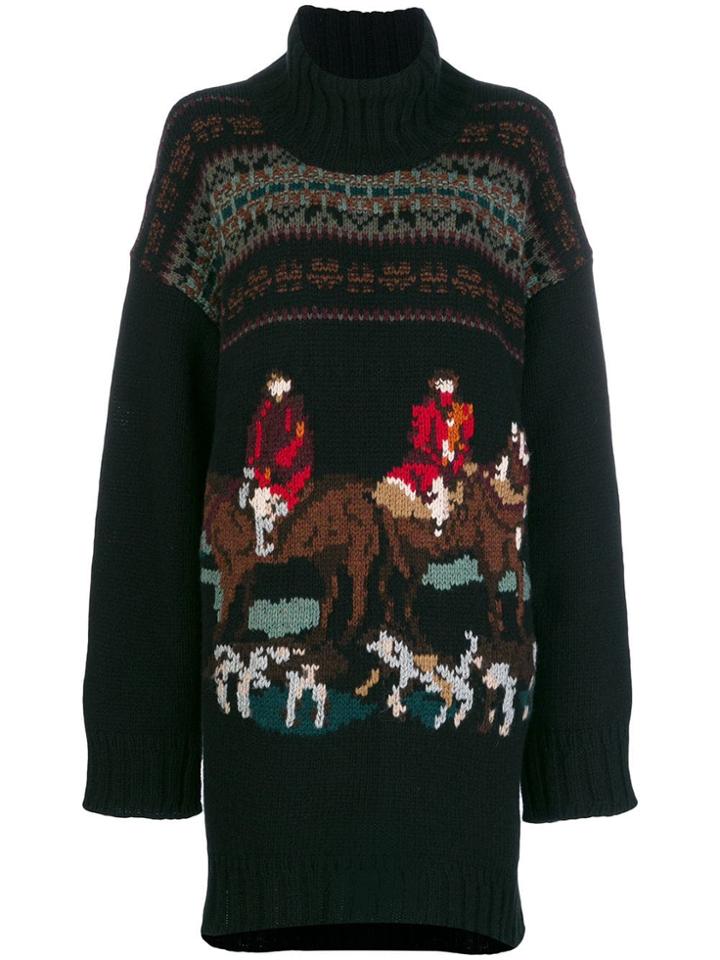 Antonio Marras Hunting Knit Turtleneck Sweater - Black